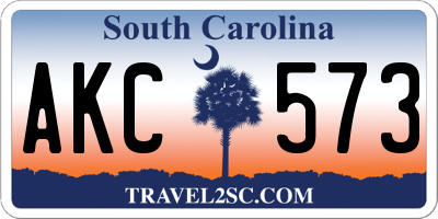 SC license plate AKC573