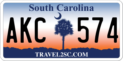SC license plate AKC574