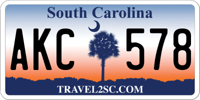 SC license plate AKC578