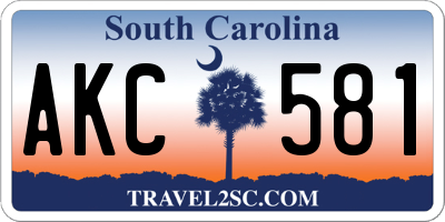 SC license plate AKC581