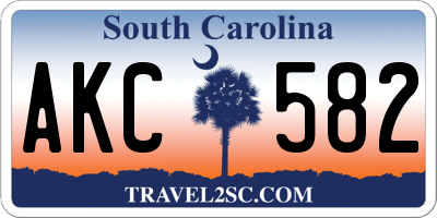 SC license plate AKC582