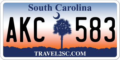 SC license plate AKC583