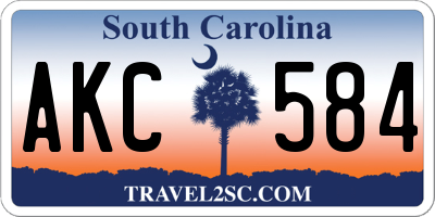 SC license plate AKC584