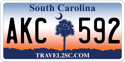 SC license plate AKC592