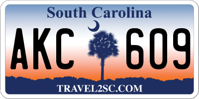 SC license plate AKC609