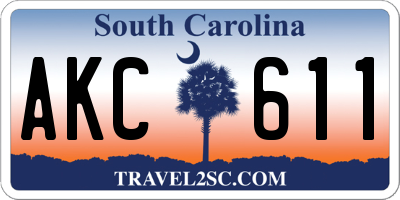 SC license plate AKC611
