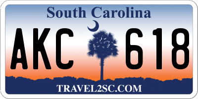 SC license plate AKC618
