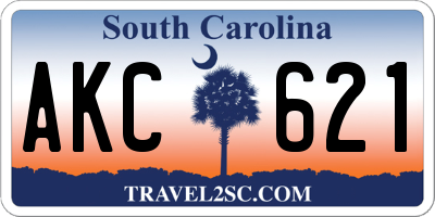 SC license plate AKC621