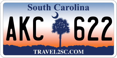SC license plate AKC622
