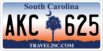 SC license plate AKC625
