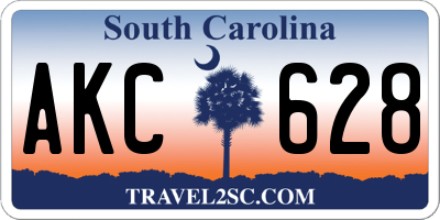 SC license plate AKC628