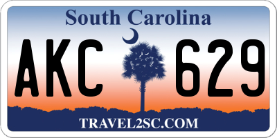 SC license plate AKC629