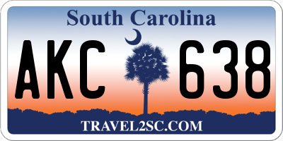 SC license plate AKC638