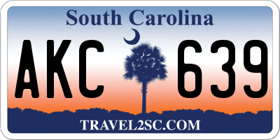 SC license plate AKC639
