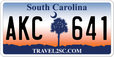 SC license plate AKC641