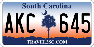 SC license plate AKC645