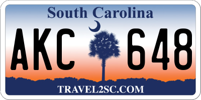 SC license plate AKC648