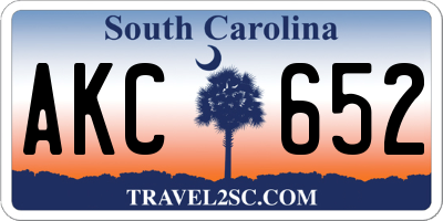 SC license plate AKC652