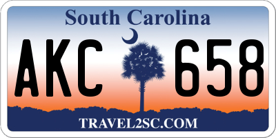 SC license plate AKC658
