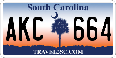 SC license plate AKC664