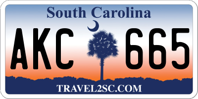 SC license plate AKC665