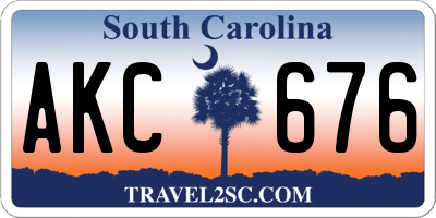 SC license plate AKC676