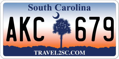SC license plate AKC679