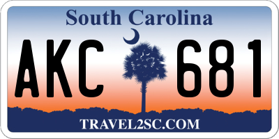 SC license plate AKC681