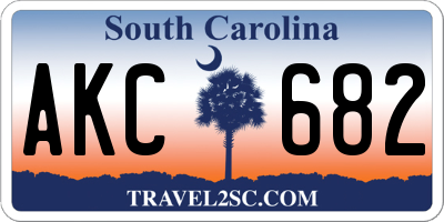 SC license plate AKC682