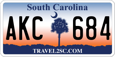 SC license plate AKC684