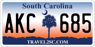 SC license plate AKC685