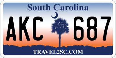 SC license plate AKC687