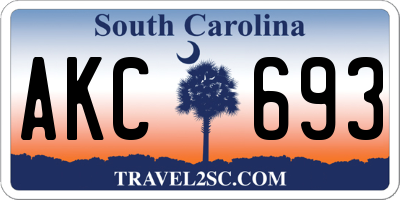 SC license plate AKC693