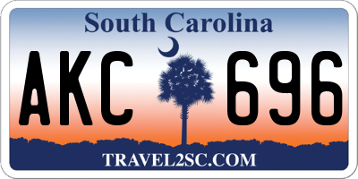 SC license plate AKC696