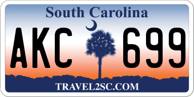 SC license plate AKC699