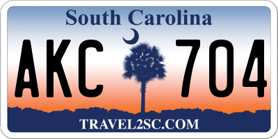 SC license plate AKC704