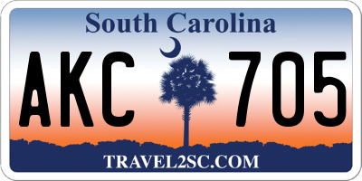 SC license plate AKC705