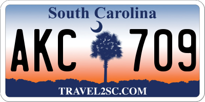 SC license plate AKC709