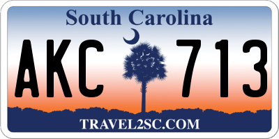 SC license plate AKC713