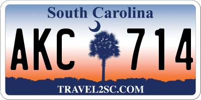 SC license plate AKC714