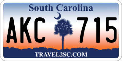 SC license plate AKC715