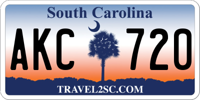 SC license plate AKC720