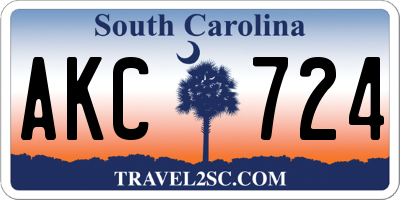 SC license plate AKC724