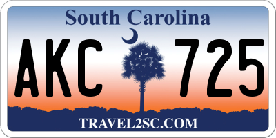 SC license plate AKC725