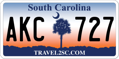 SC license plate AKC727