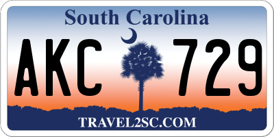 SC license plate AKC729
