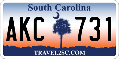 SC license plate AKC731