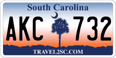 SC license plate AKC732