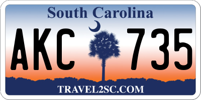 SC license plate AKC735
