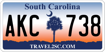 SC license plate AKC738